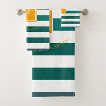 Elegante Verde azulado Blues White Striped Monogra