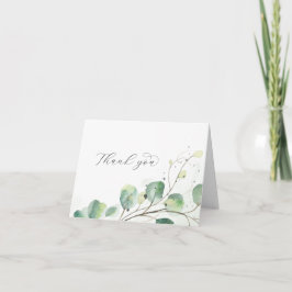 Elegante verde Boda plegado - Tarjeta de agradecim