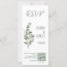 Elegante verde deja bodas código RSVP QR