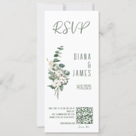 Elegante verde deja bodas código RSVP QR