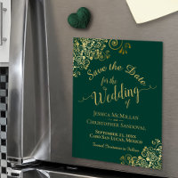 Elegante verde esmeralda de oro salva el imán de l