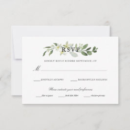 Elegante Verde Jardín Eucalipto Boda Rsvp
