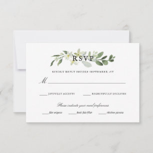 Elegante Verde Jardín Eucalipto Boda Rsvp