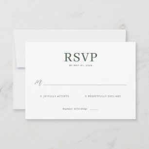 Elegante Verde Minimalista RSVP
