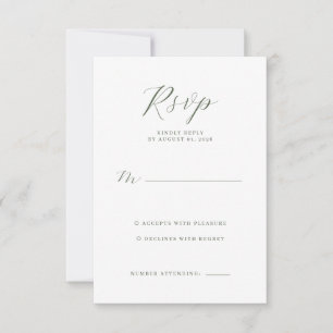 Elegante Verde Minimalista RSVP