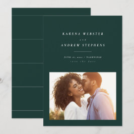 Elegante verde moderno salve la tarjeta de foto de