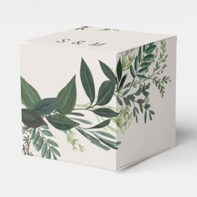 Elegante verde Personalizado Monograma cubo caja d (Costado Anverso)