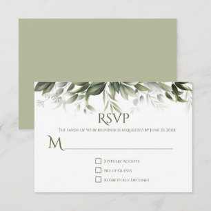 Elegante Verde RSVP - Verde Oliva Claro
