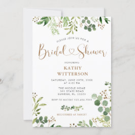 Elegante Verdor Bridal Shower Invitación