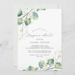 Elegante Verdor Lingerie Shower Invitación