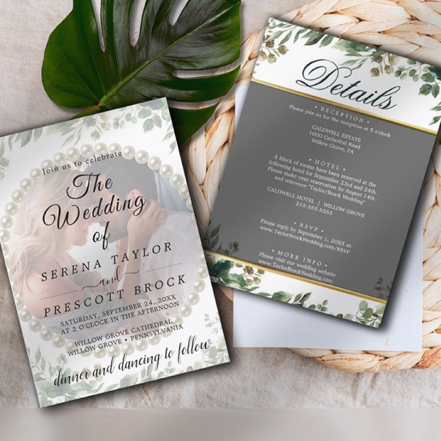 Elegante Verdor Vellum Invitación a la boda (Subido por el creador)
