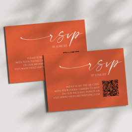 Elegante Verona Sunset QR Tarjeta RSVP de matrimon