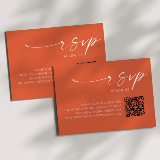 Elegante Verona Sunset QR Tarjeta RSVP de matrimon (Subido por el creador)