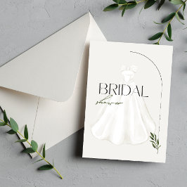 Elegante Vestido Blanco Bridal Ducha Invitación