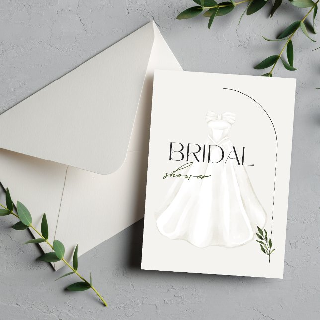 Elegante Vestido Blanco Bridal Ducha Invitación (Subido por el creador)