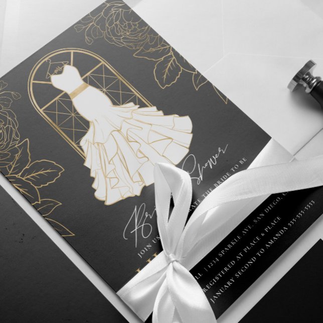 Elegante vestido de novia dorado Invitación a duch (Subido por el creador)