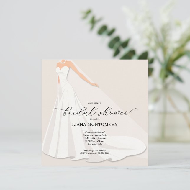 Elegante vestido de novia regadera nupcial (Anverso de pie)