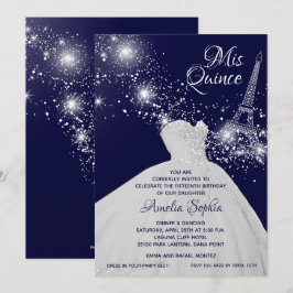 Elegante vestido de Quinceañera Invitaciones de la