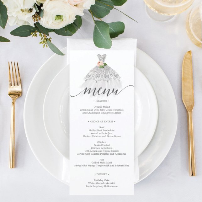 Elegante Vestido Floral Menú Quinceanera (Subido por el creador)