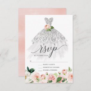 Elegante Vestido Floral Quinceanera Invitación RSV