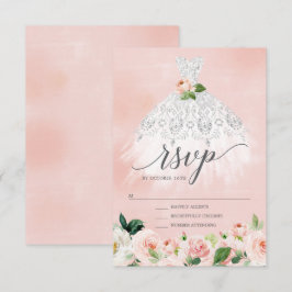 Elegante Vestido Floral Quinceanera Invitación RSV
