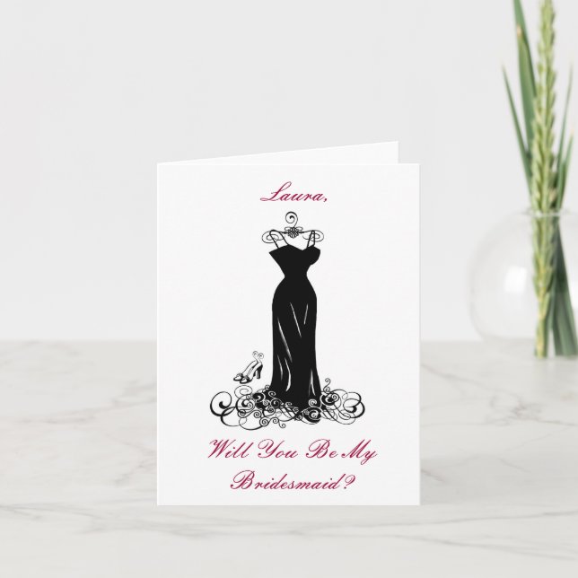 Elegante vestido negro y tacones - Tarjeta de dama (Anverso)