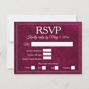 Elegante Vino Burgundy Frutas Terciopelo RSVP Boda