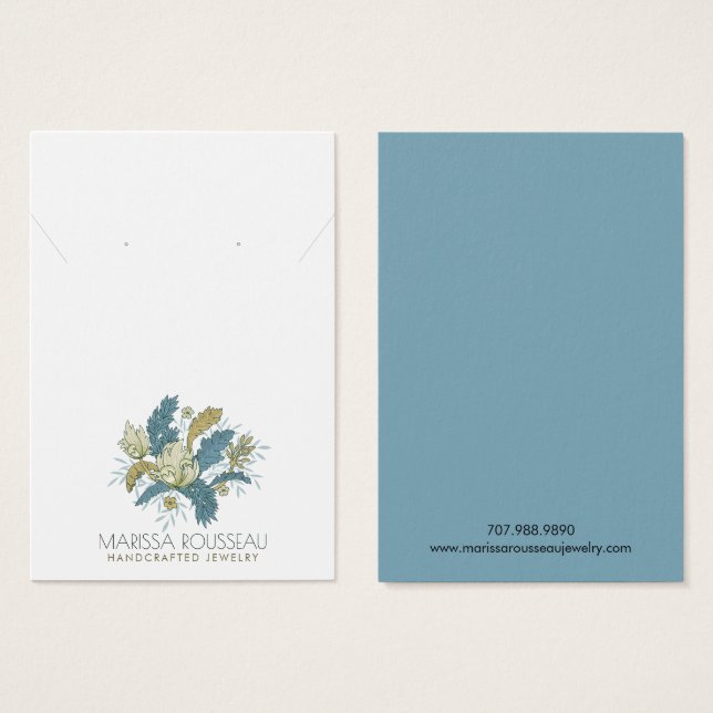 Elegante Vinos Florales Tarjeta De Pantalla De Col (Anverso y reverso)