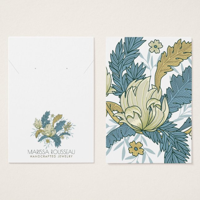 Elegante Vinos Florales Tarjeta De Pantalla De Col (Anverso y reverso)