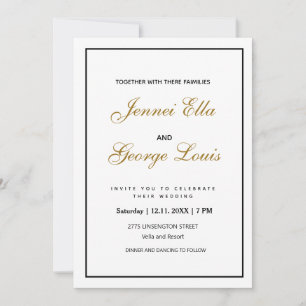 Elegante Vintage Classic Simple Invitación