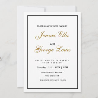 Elegante Vintage Classic Simple Invitación