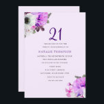 Elegante Vintage Flor Púrpura Invitación de cumple<br><div class="desc">Vintage Elegant Purple Flower 21st Birthday Invite hermosas flores rústicas elegantes para tu colección vintage,  rústica o elegante de 21st Birthday Party Invitation Matching,  por favor ver abajo o nuestra tienda Diseño cortesía de www.createthecut.com</div>