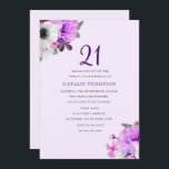 Elegante Vintage Flor Púrpura Invitación de cumple<br><div class="desc">Vintage Elegant Purple Flower 21st Birthday Invite hermosas flores rústicas elegantes para tu colección vintage,  rústica o elegante de 21st Birthday Party Invitation Matching,  por favor ver abajo o nuestra tienda Diseño cortesía de www.createthecut.com</div>
