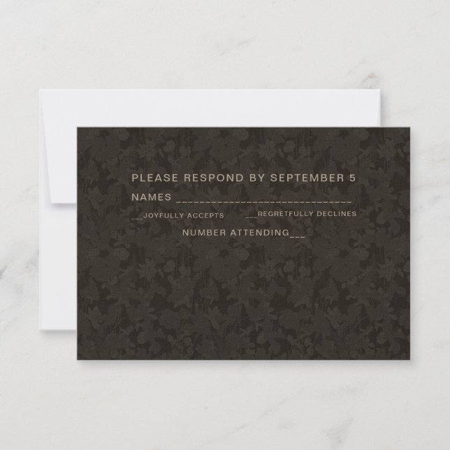 Elegante Vintage moderno Boda de tarjetas RSVP Bro (Anverso)