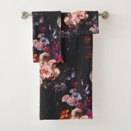 Elegante Vintage oscuro Moody Burgundy Floral