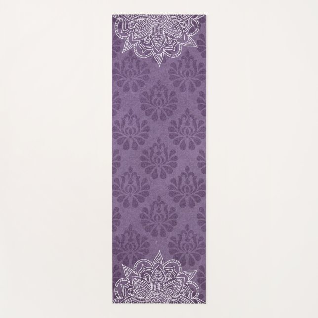 Elegante Violet Oriental Mandala Yoga Mat (Anverso)