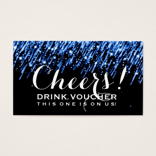 Elegante Voucher Bebida Caer Estrellas "Azul zafir (Frente)