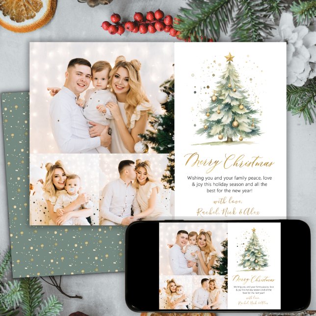 Elegante Watercolor Árbol de Navidad 3 Collage de  (Subido por el creador)