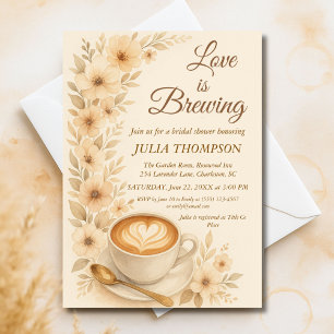 Elegante Watercolor Café Bridal Shower Invitación