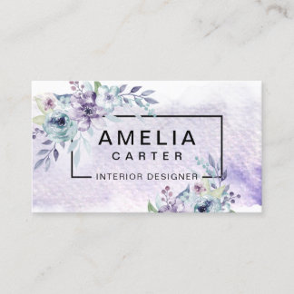 Elegante Watercolor Girly Floral tarjetas de visit
