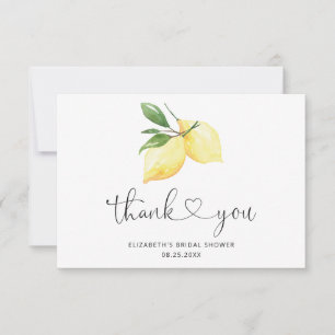 Elegante Watercolor Lemon Tarjeta de agradecimient