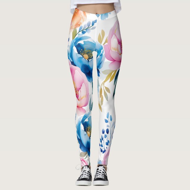 🌸 Elegante Watercolou Floral Leggings - Moda y St (Anverso)