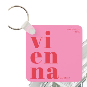 Elegante Wien Viena Austria – Llavero Rojo Intenso