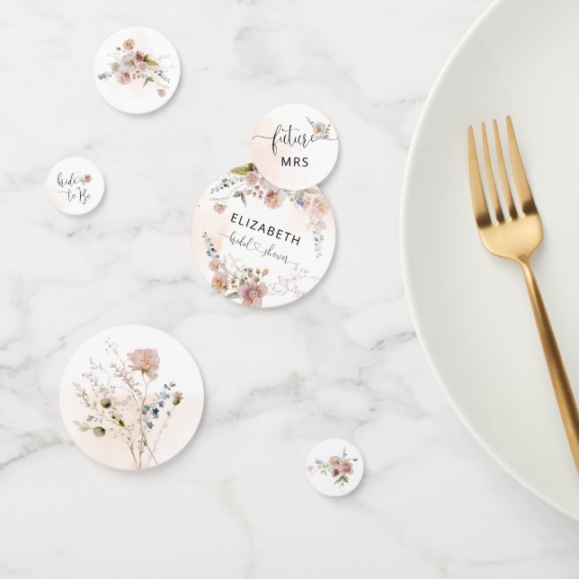 Elegante Wildflower Bridal Shower Table Confetti (Grupo)