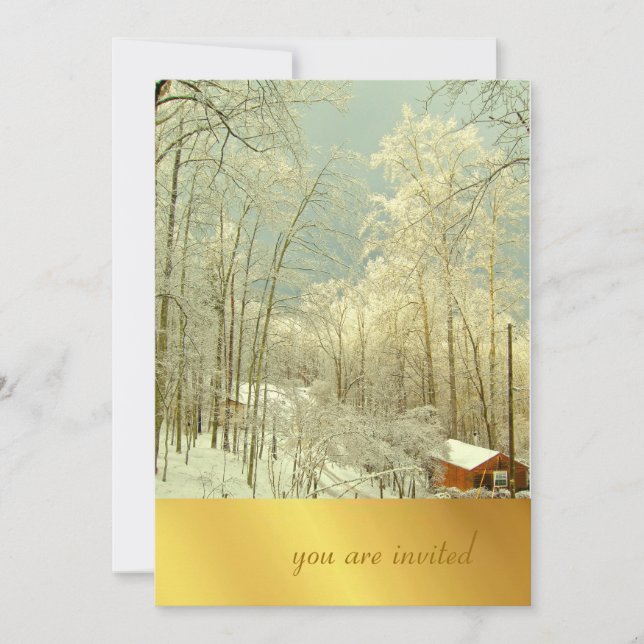 Elegante Winter Wonderland, invitaciones a navidad (Anverso)