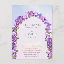 Elegante Wisteria Invitación a la boda acuarela