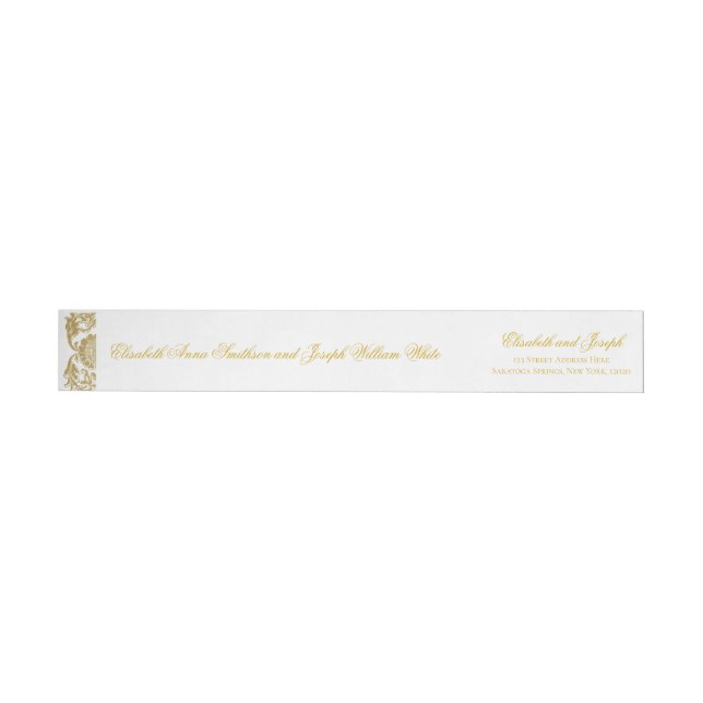 Elegante Wraparound Boda Dorado (Individual)