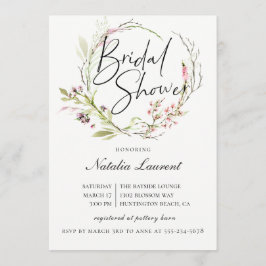 Elegante Wreath Bridal Shower Invitación de ducha
