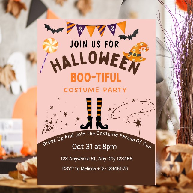 Elegante y adorable invitación a Halloween (Subido por el creador)