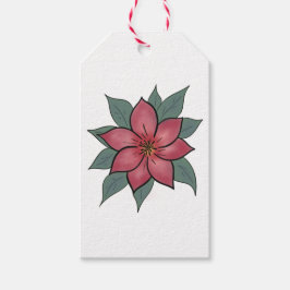 Elegante y alegre etiqueta de regalo floral